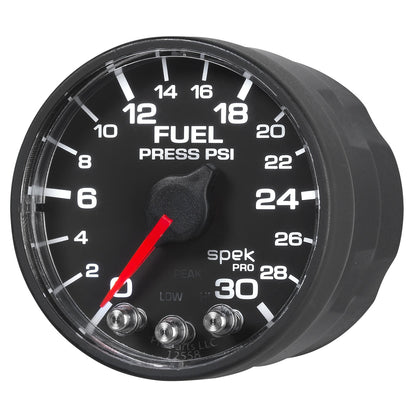 2-1/16 In. FUEL PRESSURE 0-30 PSI SPEK-PRO BLACK/BLACK