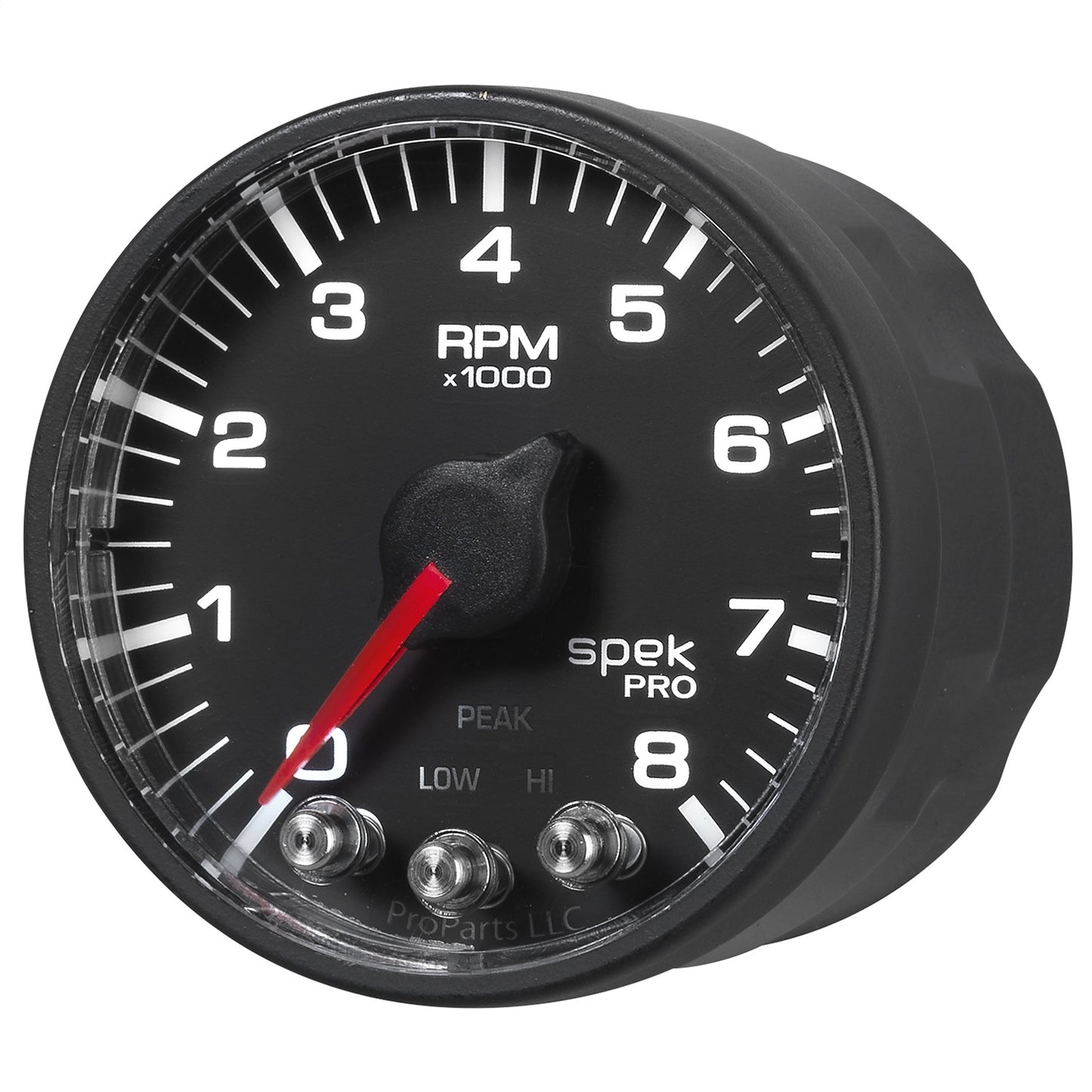 2-1/16 In. IN-DASH TACHOMETER 0-8000 RPM SPEK-PRO BLACK/BLACK